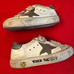 Golden Goose GGDB Touch the Sky Kids Sneakers White Leather W/Star Size 25 EU